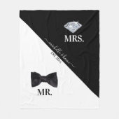 Mr. & Mrs Wedding Black & White Fleece Deken (Voorkant)