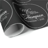 Mr. & Mrs Wedding Celebration Date Cadeaupapier (Rol Hoek)