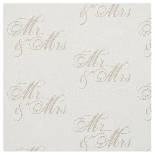 Mr&Mrs Wedding Celebration White Fabric Stof (Swatch)