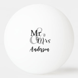 Mr & Mrs Wedding Couple Custom Surname Pingpongballen