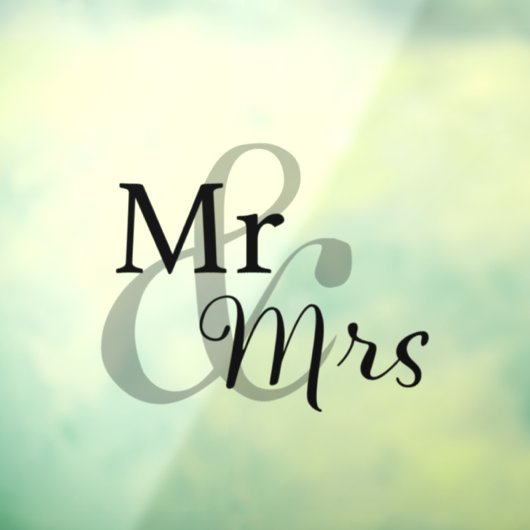 Mr & Mrs Wedding Couple  Raamsticker (Vel 3)