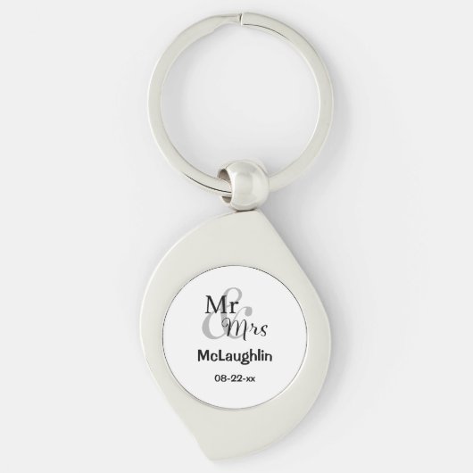 Mr & Mrs Wedding Couple Sleutelhanger (Voorkant)