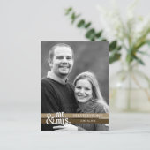 Mr & Mrs Wedding Dank u kaart - Bruin (Staand voorkant)