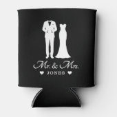 Mr & Mrs Wedding Dress Tuxedo Newlywed Couple Blikjeskoeler (Voorkant)