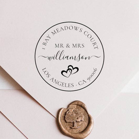 Mr & Mrs Wedding Elegant Aangepaste Retour Adres Rubberstempel
