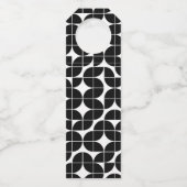 Mr & Mrs Wedding Favor Black White MCM Pattern Flessenhanger (Achterkant)