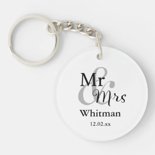 Mr & Mrs Wedding Gepersonaliseerde Sleutelhanger N
