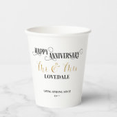 Mr & Mrs Wedding Jubileum Papieren Bekers (Voorkant)