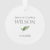 Mr & Mrs Wedding Keepsake Greenery Ornament (achterkant)