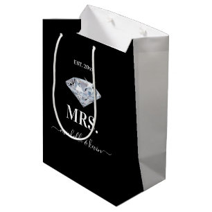 Mr. & Mrs Wedding Party Black & White Medium Cadeauzakje