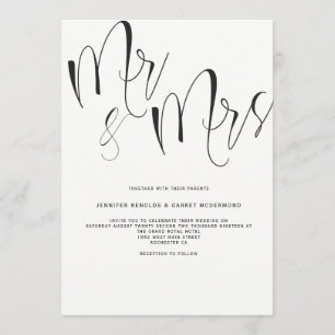 Mr. & Mrs Wedding-uitnodiging Kaart