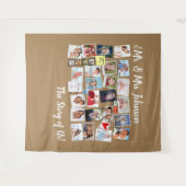 Mr & Mrs Wedding 🤵👰 Verhaal van ons Fotocollage Wandkleed (Voorkant (horizontaal))