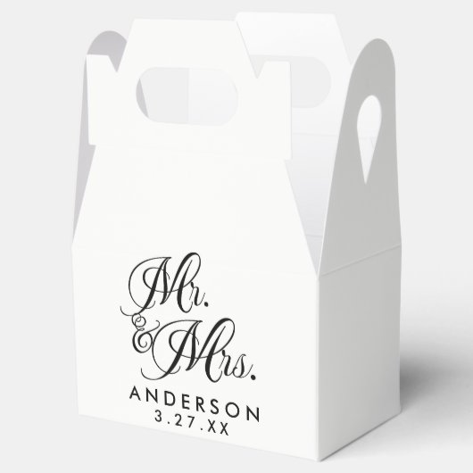 Mr & Mrs Zwart Wit Bruiloft Verloving Favor Bedankdoosjes (Geopend)