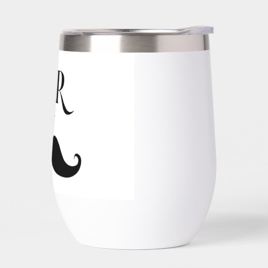 Mr. Mustache wijnglas voor hem (Links)