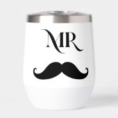 Mr. Mustache wijnglas voor hem (Voorkant)
