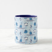 Mr. Narwhal Blue Snowflake Pattern Mok (Midden)