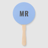 Mr of Mrs.? | Bride Groom Pink Blue Weddenschap Handwaaier (Achterkant)