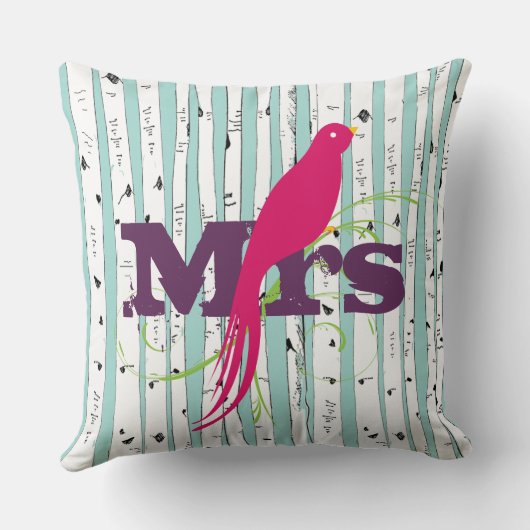 Mr of Mrs personalizes Birch Tree Kussens (Achterkant)