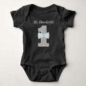 Mr ONE-derful Baby Jersey Bodysuit, Mr Onederful Romper (Voorkant)