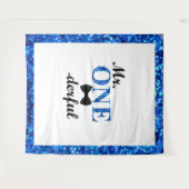 Mr. Onederful 1e verjaardag achtergrondpaneel Wandkleed (Voorkant (horizontaal))