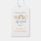 Mr. Onederful 1e Verjaardag Bijgesneden Dank u Lab Cadeaulabel (Voorkant)