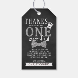 Mr ONEderful 1st verjaardagsfeestje dank u Cadeaulabel