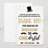 Mr Onederful bedankkaart 20-16 Kaart (Voorkant / Achterkant)