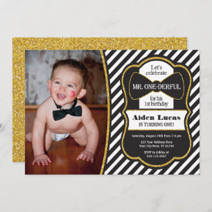Mr ONEderful Birthday Invitation avec photo