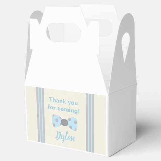 Mr. Onederful blauw en grijs boog stropdas Bedankdoosjes (Geopend)