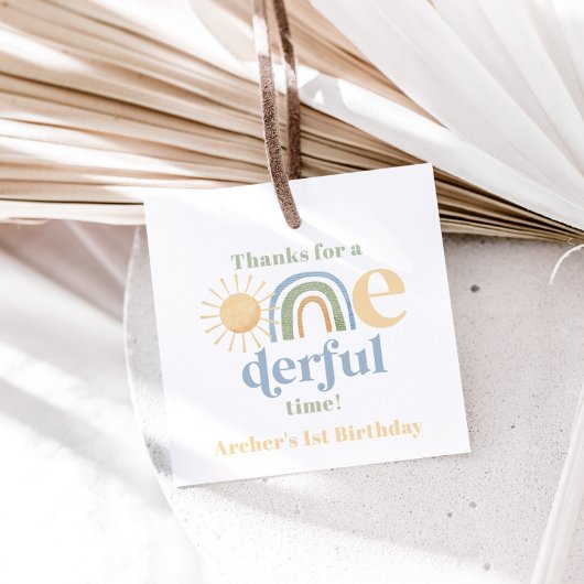 Mr Onederful Boys 1e Verjaardag Dank u Labels