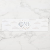 Mr Onederful Heete Luchtballon 1e Verjaardag Waterfles Etiket (Enkel label)