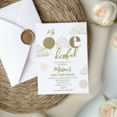 Mr ONEderful Neutral First Birthday Invitation