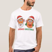 Mr Potato and Ms Potato Seasoned Greetings Christm T-shirt (Voorkant)