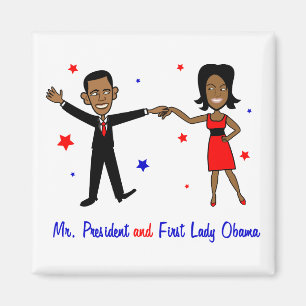 Mr. President en First Lady Obama Magneet