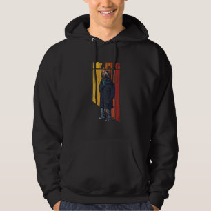 Mr Pug Mode Retro Stijl Pug Eigenaar Hond Hoodie