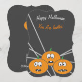 Mr Pun. Happy Halloween-uitnodigingen Kaart (Voorkant / Achterkant)