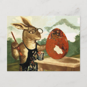  MR RABBIT PAINTING EGG BRIEFKAART