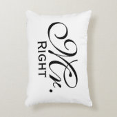 Mr. Rechts scroll tekst in zwart-wit Accent Kussen (Voorkant(Verticaal))