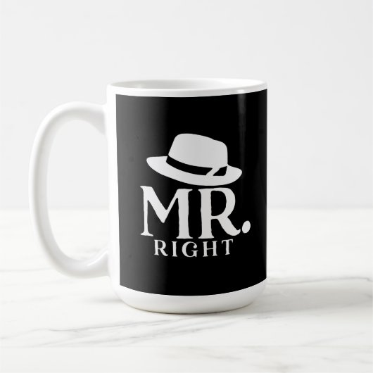 Mr. Right Coffee Mok – Grappig citaat Cadeau voor  (Links)