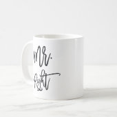 Mr Right | De heer Trendy Script Personalized Koffiemok (Voorkant links)