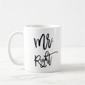 Mr Right | De heer Trendy Script Personalized Koffiemok (Links)