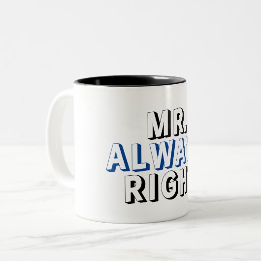 Mr. Right en Mr. Altijd gelijk mok man (Voorkant links)