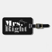 Mr. Right en Mrs. Always Right reizen bagagelabels (Voorkant horizontaal)