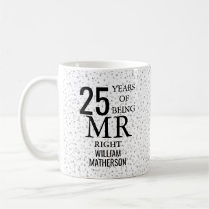 Mr Right Fun 25e jubileum Zilveren Hartjes Koffiemok