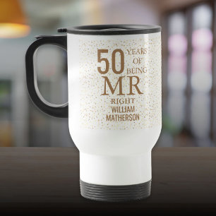 Mr Right Fun 50e gouden huwelijksjubileum Hartjes Reisbeker