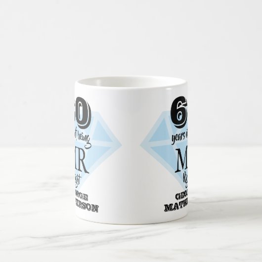 Mr Right Fun Diamond 60ste trouwdag Koffiemok (Center)