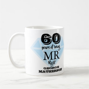 Mr Right Fun Diamond 60ste trouwdag Koffiemok
