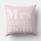 Mr. Right & Mrs. Always Right Custom Kussens (Achterkant)