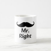 Mr. Right Mustache Fun Matching Paar Koffiemok (Center)