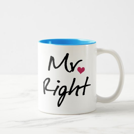 Mr Right Tweekleurige Koffiemok (Rechts)
